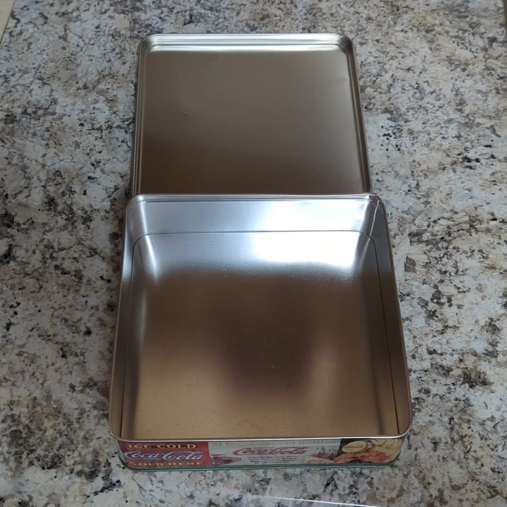 Vintage Tin Can Coca-Cola Tin Box 8.5 x 8.5 - great condition